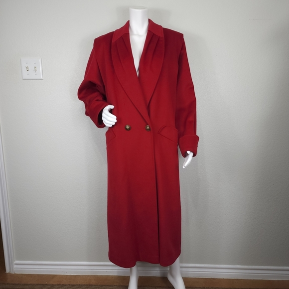 Braetan Jackets & Blazers - Vintage Braeton Long Red Wool Women's Coat Size 16